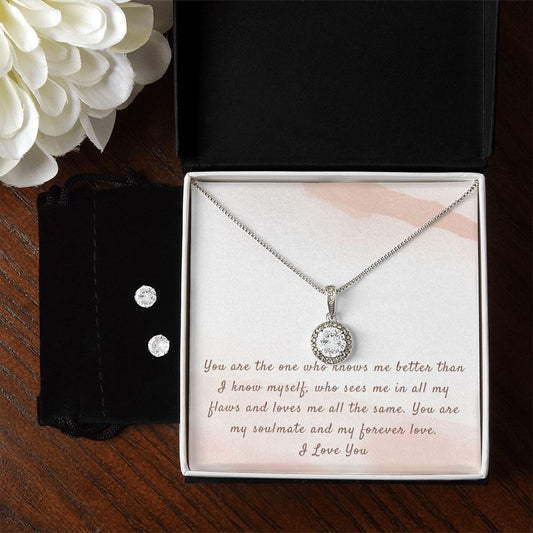 The Eternal Hope Necklace and Cubic Zirconia Earring Set